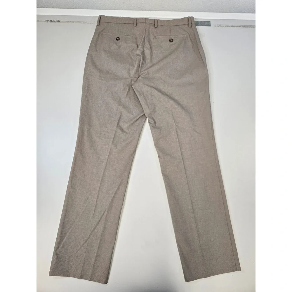 Banana Republic Slim Fit Dress Pants Mens 34x32 Tan Micro Pattern Cotton Stretch